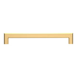 Baldwin Bevel Cabinet Pull 8" CTC (4614) in Lifetime (PVD) Satin Brass, front view