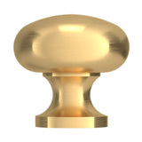 Baldwin Classic Cabinet Knob 1" diameter (4704) in Lifetime (PVD) Satin Brass, side profile
