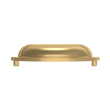 Baldwin Cup Pull 4" CTC (4424) in Lifetime (PVD) Satin Brass, side profile