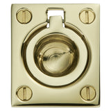 Baldwin Flush Ring Pull 1-1/4" x 1-1/2" (0392) in Lifetime (PVD) Polished Brass