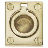 Baldwin Flush Ring Pull 1-1/4" x 1-1/2" (0392) in Non-Lacquered Brass