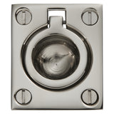 Baldwin Flush Ring Pull 1-1/4" x 1-1/2" (0392) in Lifetime (PVD) Polished Nickel