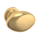 Baldwin Oval Cabinet Knob 1-1/8" x 3/4" oval (4910) in Lifetime (PVD) Satin Brass