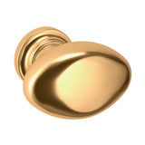 Baldwin Oval Cabinet Knob 1-1/8" x 3/4" oval (4910) in Lifetime (PVD) Polished Brass