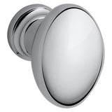 Baldwin Oval Cabinet Knob 1-1/8" x 3/4" oval (4910) in Polished Chrome