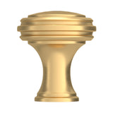 Baldwin Severin Fayerman C Cabinet Knob 1" diameter (4454) in Lifetime (PVD) Satin Brass, side profile