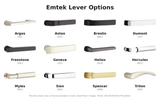 Emtek multipoint lever options: Argos, Aston, Breslin, Dumont, Freestone, Geneva, Helios, Hercules, Myles, Sion, Spencer, Triton