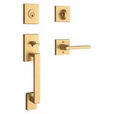 Baldwin Reserve - La Jolla Single Cylinder Handleset - Contemporary Square Rose and Square Lever Active or Dummy