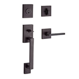 Baldwin Reserve - La Jolla Single Cylinder Handleset - Contemporary Square Rose and Square Lever